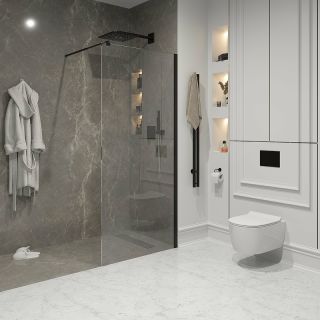 Душевая перегородка Niagara NG-683-70BLACK 70см чёрный/прозрачное