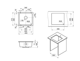 Мойка кухонная Granula 3601, ЧЁРНЫЙ