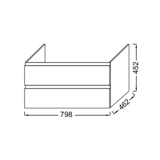 Тумба под раковину Jacob Delafon Madeleine EB2053-J54 80 см серный матовый лак