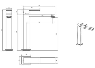 Смеситель для раковины Boheme Qubic 472-G золото