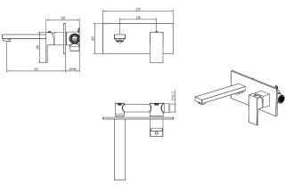 Встраиваемый смеситель для раковины Boheme Qubic 475-MG золото матовое