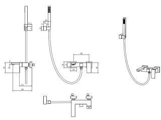 Смеситель для ванны Boheme Qubic 473-MW белый матовый