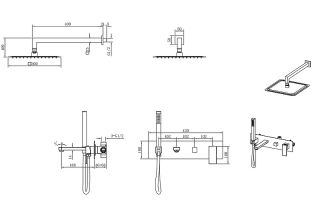 Душевой комплект Boheme Qubic 474-NB никель брашированный