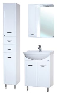 Зеркало-шкаф с подсветкой Bellezza Классик 60см левый белый 00000002170