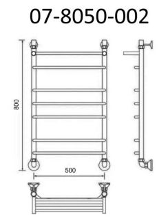 Полотенцесушитель водяной Маргроид В7 Р80*50 с полкой хром 07-8050-002