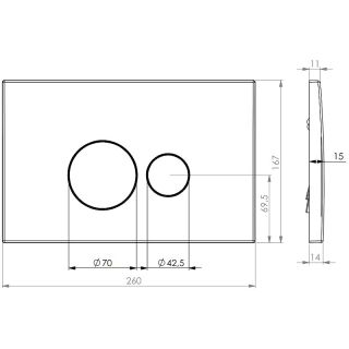 Клавиша смыва DQ Venice DB1029016 Белая