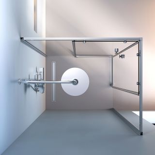 Душевой уголок AM.PM X-Joy W94G-403-10080-MТ 100х80 профиль Хром матовый стекло прозрачное