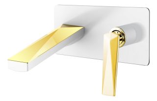 Смеситель встраиваемый Boheme Venturo для раковины белый/золото 385-W