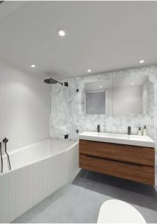 Акриловая ванна Riho Rethink Space Fall Plug and Play B114009005, угловая, правая, заполнение через перелив 170х90см белая