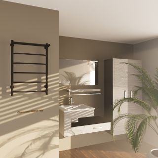 Электрический полотенцесушитель Altasan Горизонт П Горизонт8050ПЧМ с полкой Черный муар 80х50