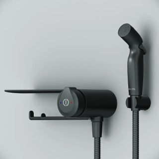 Гигиенический душ со смесителем AM.PM X-Joy TouchReel F0H85A822 Черный матовый