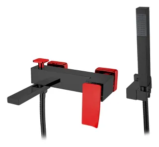 Смеситель для ванны Boheme Q 143-BR.2 чёрный/красный