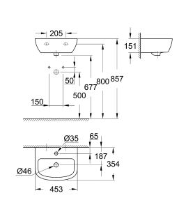 Раковина Grohe Euro Ceramic 39424000 45 см