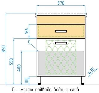 Тумба под раковину Style Line Ориноко 60 ЛС-00000383