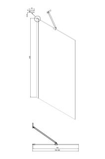 Шторка на ванну Ambassador Bath Screens 16041207 80см чёрный/прозрачное