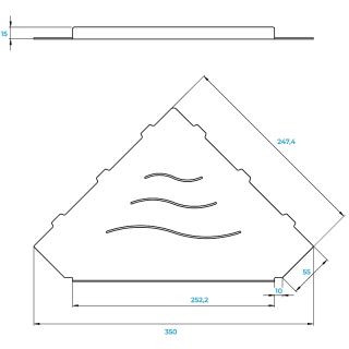 Металлическая полка RGW MT-13B 49279913-04 угловая Черная