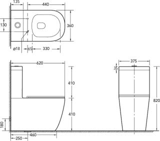 Унитаз-компакт SantiLine SL-5016 безободковый белый