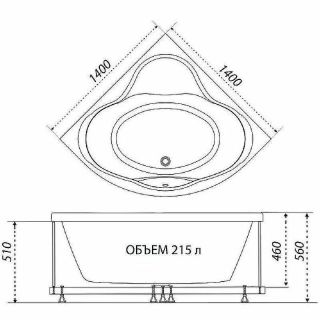 Акриловая ванна Triton Грация Щ0000048049 140 см белый