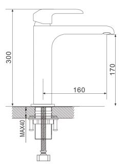 Смеситель для раковины Rose R2111F белый/хром