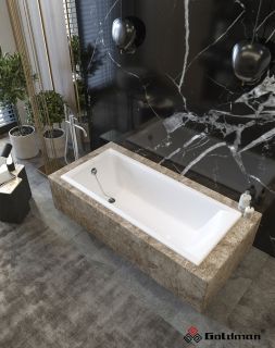 Ванна чугунная Goldman Elite ET18080 180x80см с ножками