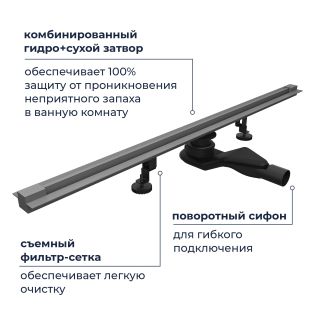 Душевой лоток обрезной RGW SDR-50Gr 76215060-11 60 см серый