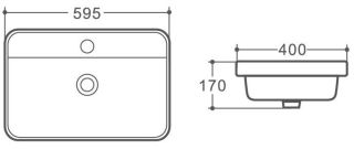 Раковина полувстраиваемая Art&Max 59см белый AM6400