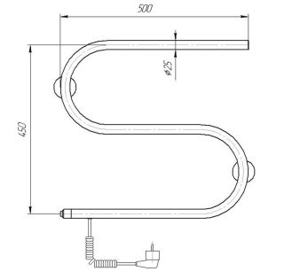 Полотенцесушитель электрический Domoterm DMT 112 42x50 EK L хром