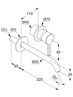 Смеситель для раковины Kludi Nova Fonte Pura 20245N215 сталь оружейная брашированная