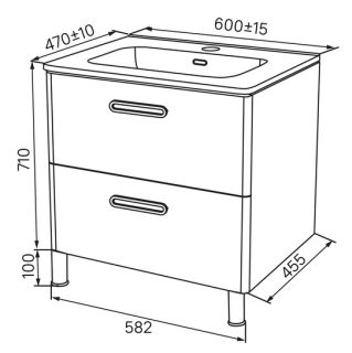 Напольная тумба с раковиной IDDIS Brick BRI60WFi95K 60см белый