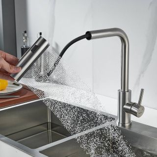 Смеситель для кухни Shevanik S263L с мультифункциональным изливом сатин