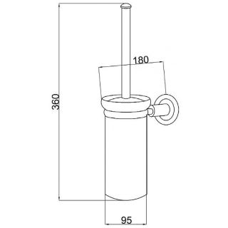 Ёршик для унитаза Boheme Murano 10913-R-G золото/рубиновый