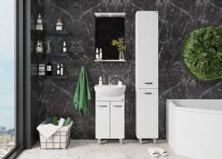 Пенал напольный Onika Коралл 403037 30см белый