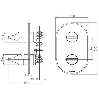 Встраиваемый смеситель универсальный Bossini Apice Z00501.073 чёрный матовый