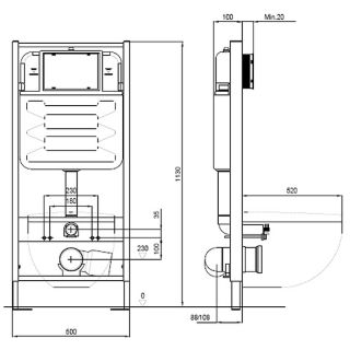 Комплект унитаза с инсталляцией Aquatek SET AQUATEK ПОЛАРИС-022 4в1 с сиденьем Микролифт и клавишей смыва хром