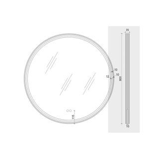 Зеркало Maretti Elena EA1480R21EL 80x80 см