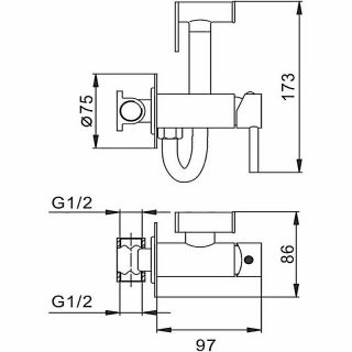 Гигиенический душ со смесителем CeramaLux KBS/009 хром