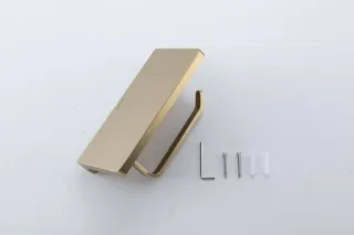 Держатель для туалетной бумаги Gappo G30803-3 с полочкой золотой сатин