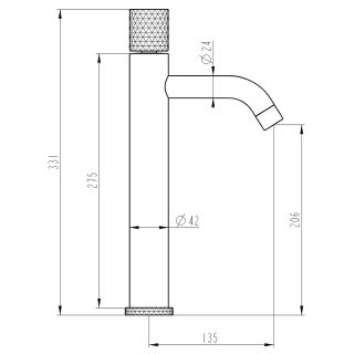 Смеситель для раковины Boheme Stick 122-BB.3 чёрный матовый