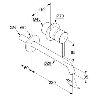 Смеситель для раковины Kludi Nova Fonte Pura 202453915 чёрный матовый