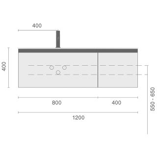 Тумба под раковину Armadi Art Quatro 790-M2-120-W-A 120 см ива/антрацит