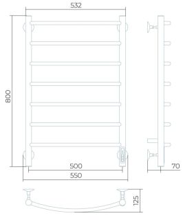 Электрический полотенцесушитель Larusso Классик П7 50x80см хром 4670078536402