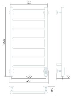 Электрический полотенцесушитель Larusso Джаз П7 40x80см белый матовый 46700785364332