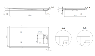 Душевой поддон Salini Capri S-Sense 120211G 150x80см белый глянцевый
