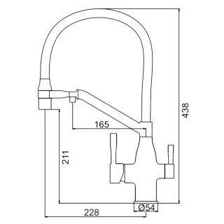 Смеситель для кухни Frap F4397-9 оружейная сталь