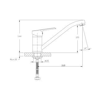 Смеситель для кухонной мойки RUSH Victoria (VI7135-27)