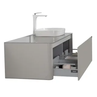 Тумба с раковиной Black&White Universe 9151200R 120 см светло-серый