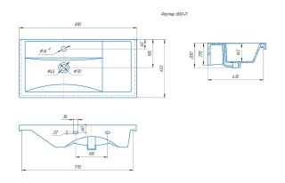 Мебельная раковина Kirovit Фостер 4640021065198 крыло справа 80см белый