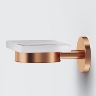 Стеклянная мыльница с настенным держателем AM.PM X-Joy A85A34244 розовое золото