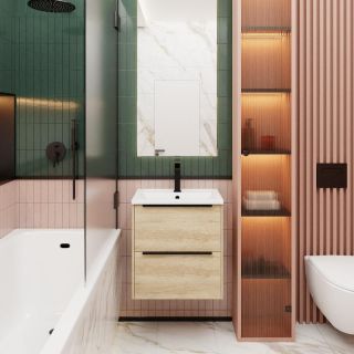 Тумба под раковину La Fenice Tesoro FNC-01-TES-DNN-60-2 Дуб небраска натуральный 60 см