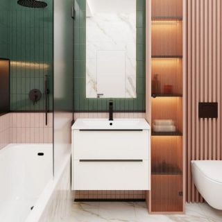 Тумба под раковину La Fenice Tesoro FNC-01-TES-PB-80-2  Белая матовая 80 см